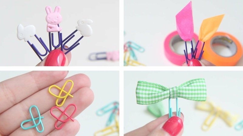 DIY nápad - ozdobiť kancelársku sponku urobte si záložky sami ohýbajte drôtené kancelárske klipy kockované