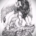 oroszlán tetoválás vázlatok szárnyakkal - tetoválásminták a 29042916 -tól 1