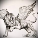 oroszlán tetoválás vázlatok szárnyakkal - tetoválásminták a 29042916 -tól 6