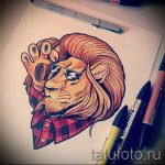 croquis d'un tatouage de lion sur sa jambe - les dessins pour les tatouages ​​de 29042916 3