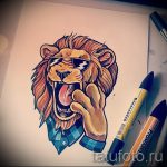croquis d'un tatouage de lion sur sa jambe - les dessins pour les tatouages ​​de 29042916 4