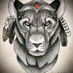 oroszlán de tatouage kroquis avec couronne - képek
