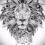 vázlat a tetovált oroszlánról tollakkal - képek tetoválásokhoz a 29042916 -ból 1