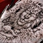 oroszlán tetoválás vázlata a hátán 4