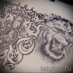 oroszlán tetoválás vázlata a hátán 8