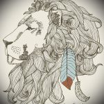 Skizze der Tattoo -Löwe ​​mit Federn - Bilder für Tätowierungen von 29042916 1