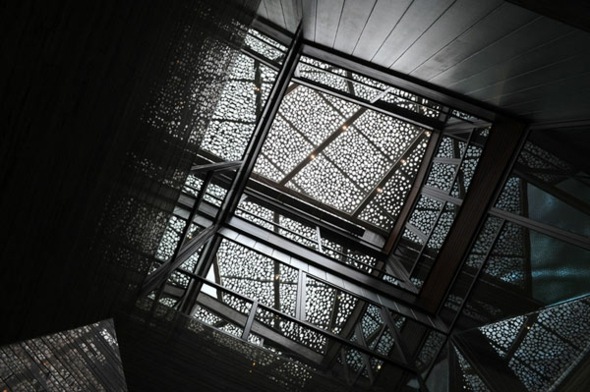 Stereoskopický domček z ceruzkovej strechy Stereoskopický dom zo strechy ceruzky