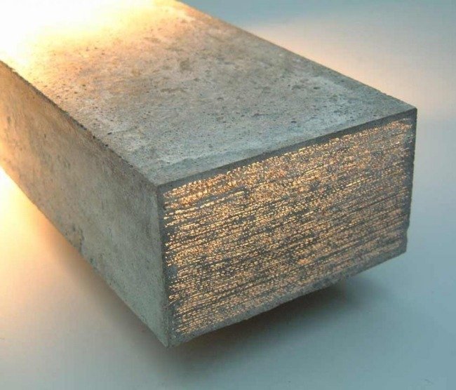 betónový blok prototip priesvitný betónový materiál litrakón betonbock prototip priesvitný betónový materiál z litrakónu