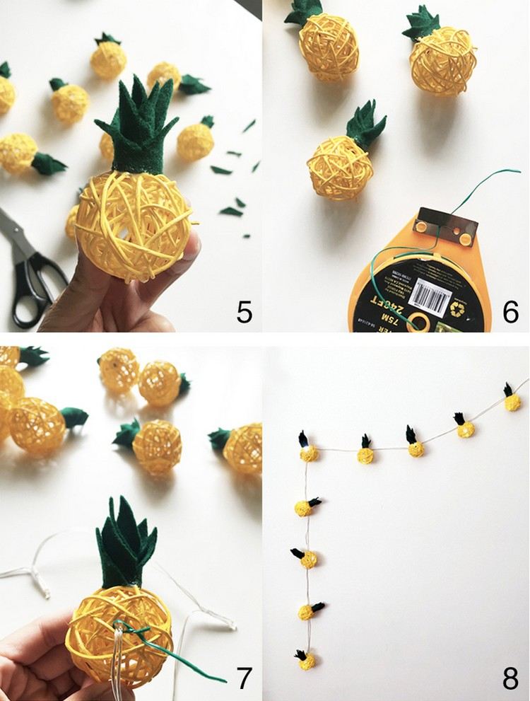 rozprávkové svetlá-drotár-záhradná-stena-ananásové gule-rozprávkové svetlá-kutilstvo