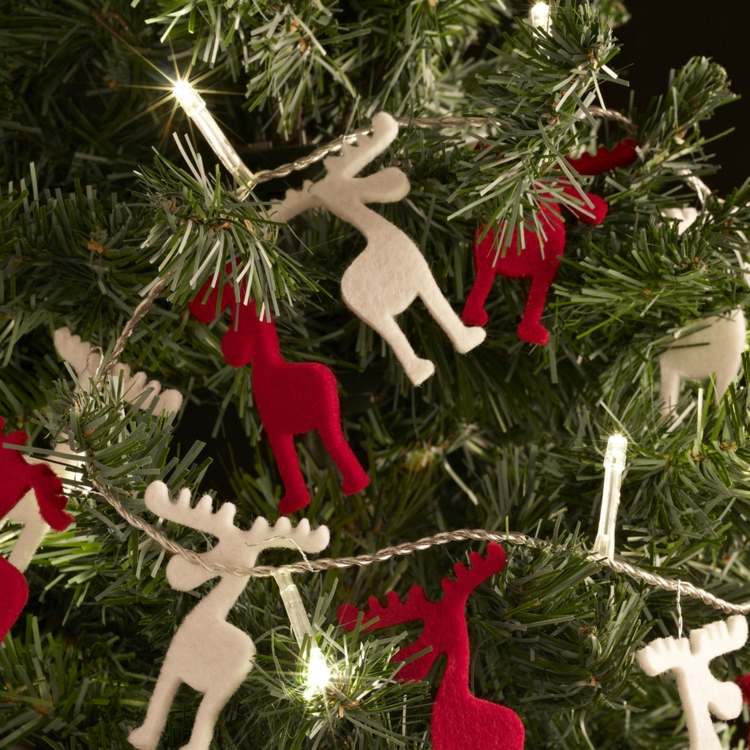 rozprávkové svetlá na vianočný stromček biely dizajn káblov sobie rúno deco