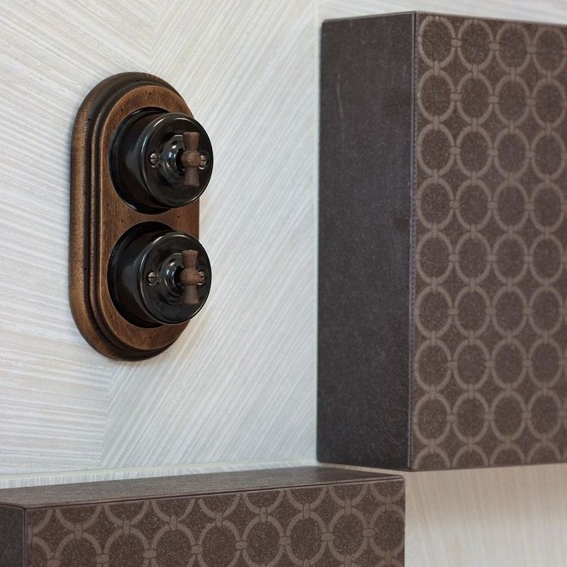 Svetelné vypínače-retro štýl-mosadzný vzhľad