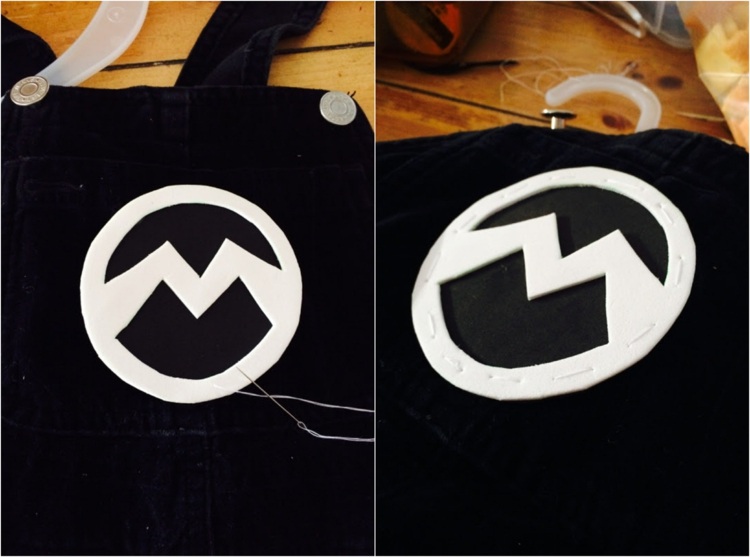 el macho logo fialový minionový kostým montérky