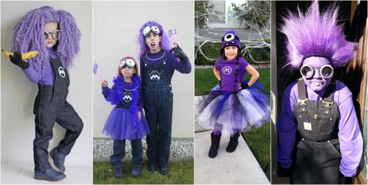 fialový kostým miniona detská tutu montérka pletená čiapka