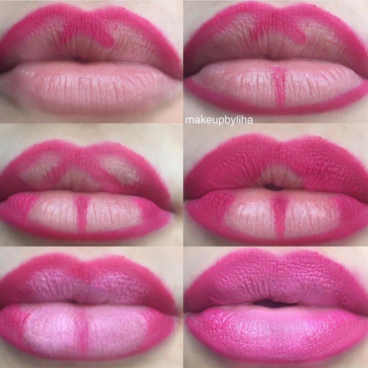 Pery plné mejkapu Ružový rúž X srdce na pery