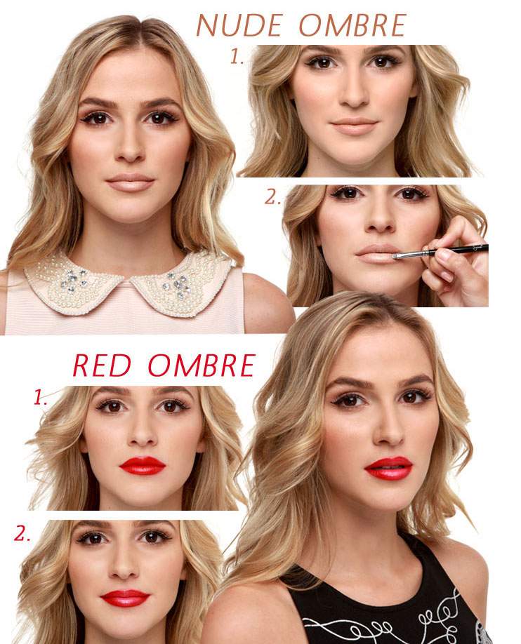 Ombre pery pôsobia v nahej červenej farbe plnšie