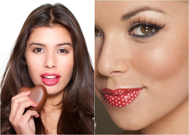 tetovanie na pery-červené-pery-biele bodky