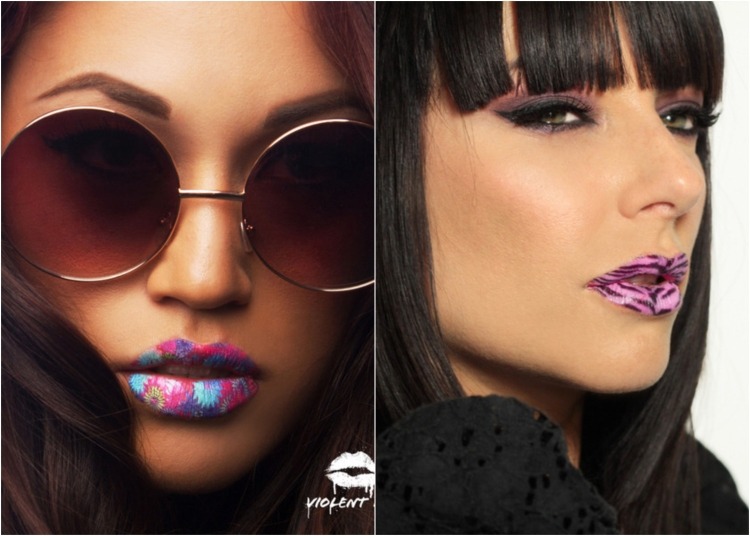 tetovanie na pery-vzor-kvet-tiger