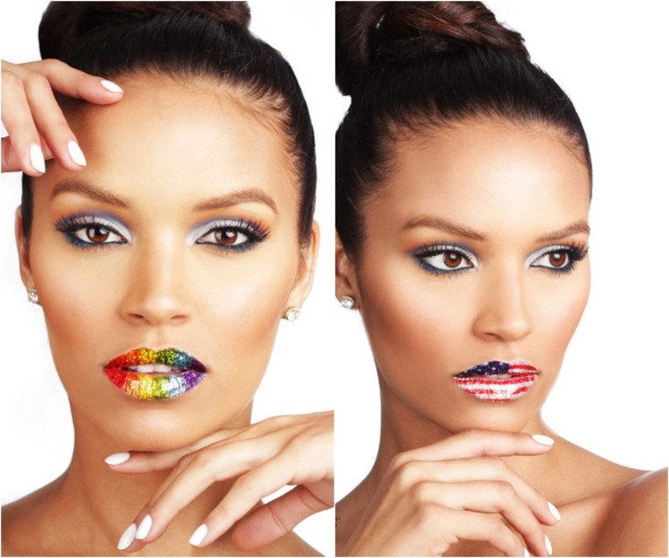 tetovanie na pery-motív-trblietky-vlajka-motív