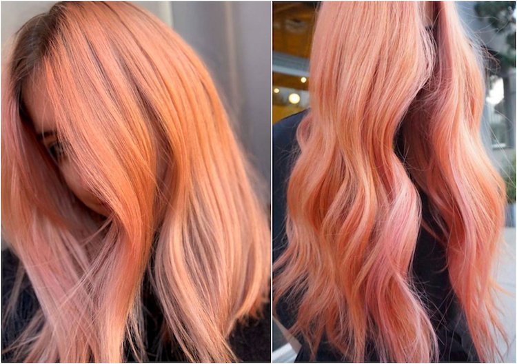 Living Coral Hair Color Trendy vlasov leto 2019 dlhé vlasy