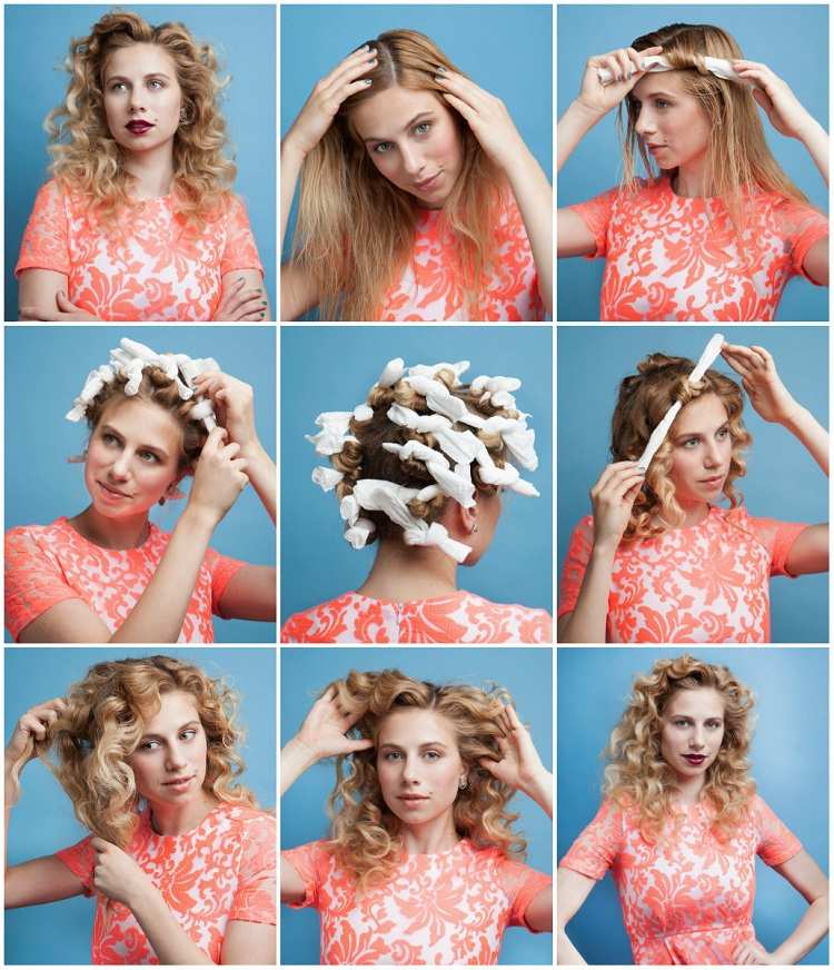 Kudrlinky bez tepla urobia vlny sami podľa návodu na uteráky