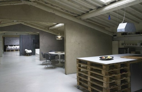 Kuchynský ostrov drevená paleta-lacné zariadenie