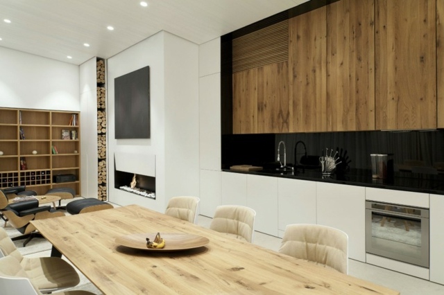 Ovocná misa-banán-masívny drevený stôl Loft-in-Sofia