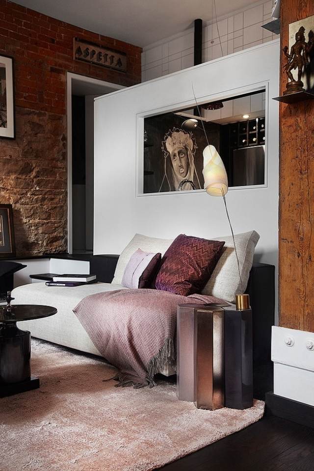 abstraktné umenie ako umenie na stenu - štýl podkrovia - mäkké hodenie plochých tkanín