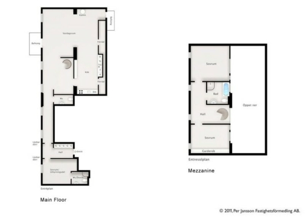 Štokholmský plán bytu Náčrt Štokholmského bytového domu