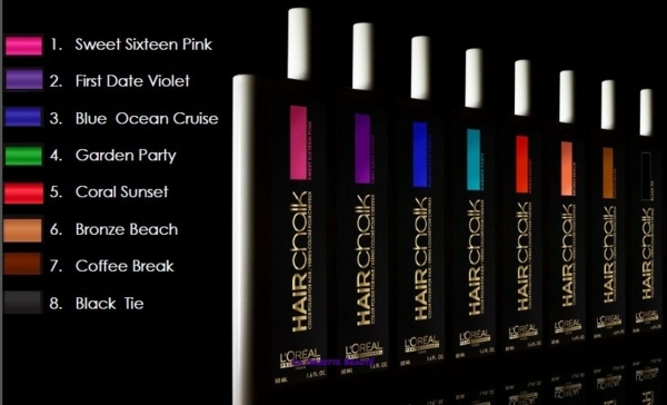 vzrušujúca farebná krieda na vlasy od L'Oreal Paris paleta farieb-makeup-na-vlasy