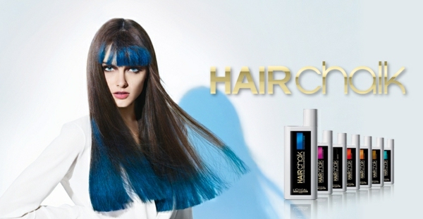 Krieda na akvamarínové modré vlasy od L'Oreal Paris Blue-Streak-Hair-Chalk-Hair-Chalk