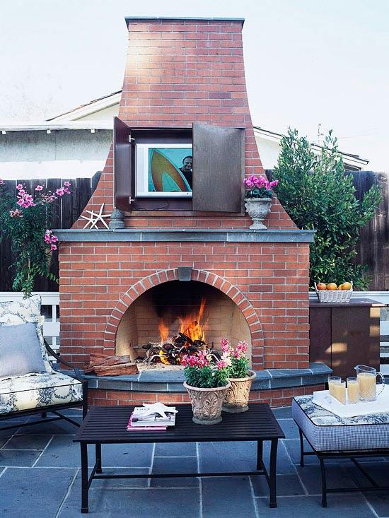 Dizajn záhradného salónika s krbovými kachľami