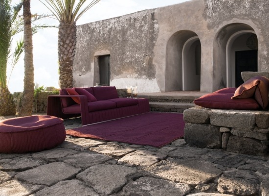 záhradný záhradný nábytok od Paola Lenti záhradný záhradný nábytok tmavočervený