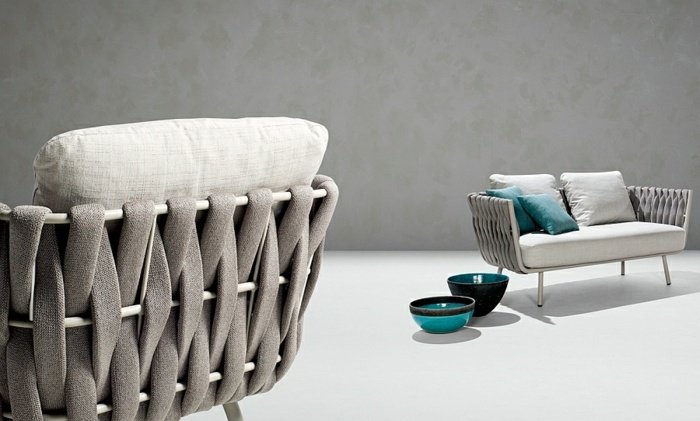 tosca salónik záhradný nábytok prútené čalúnenie vankúše biele