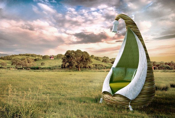 Kreslo do vonkajšej obývačky-moderné relaxačné kreslo