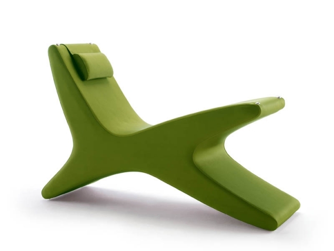 Relaxačné kreslo-ležadlo belta Leitmotiv-skryť zelené Relaxačné kreslo-ležadlo belta Leitmotiv-skryť zelený kožený poťah