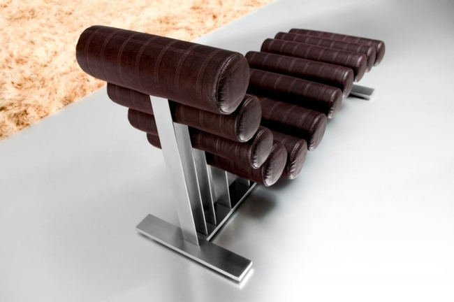 Kožené kreslo v elegantnom hliníkovom prevedení elegantný hliníkový remienok Belta