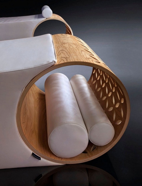 Nábytok z dreva olivovníka Ležadlo Starlit-moderné vyrezávanie