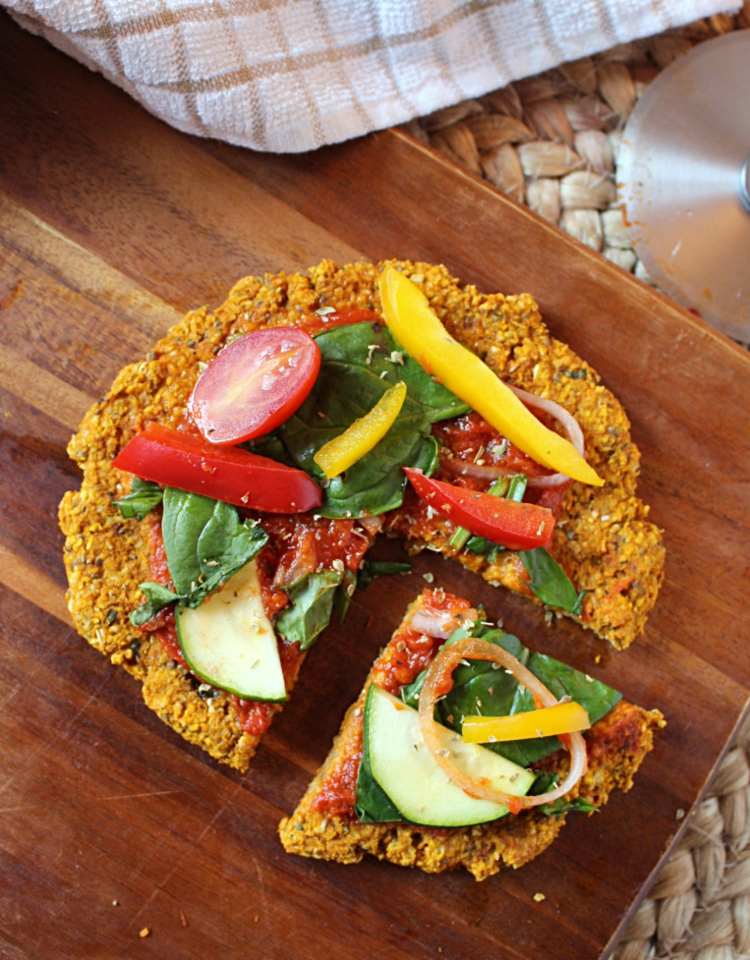 nízkosacharidové cesto na pizzu s tekvicou bez zeleninovej polevy