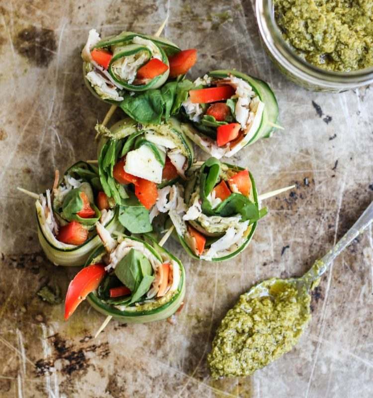 nízkosacharidové recepty-obed-vegetariánsko-uhorkovo-roládové pesto