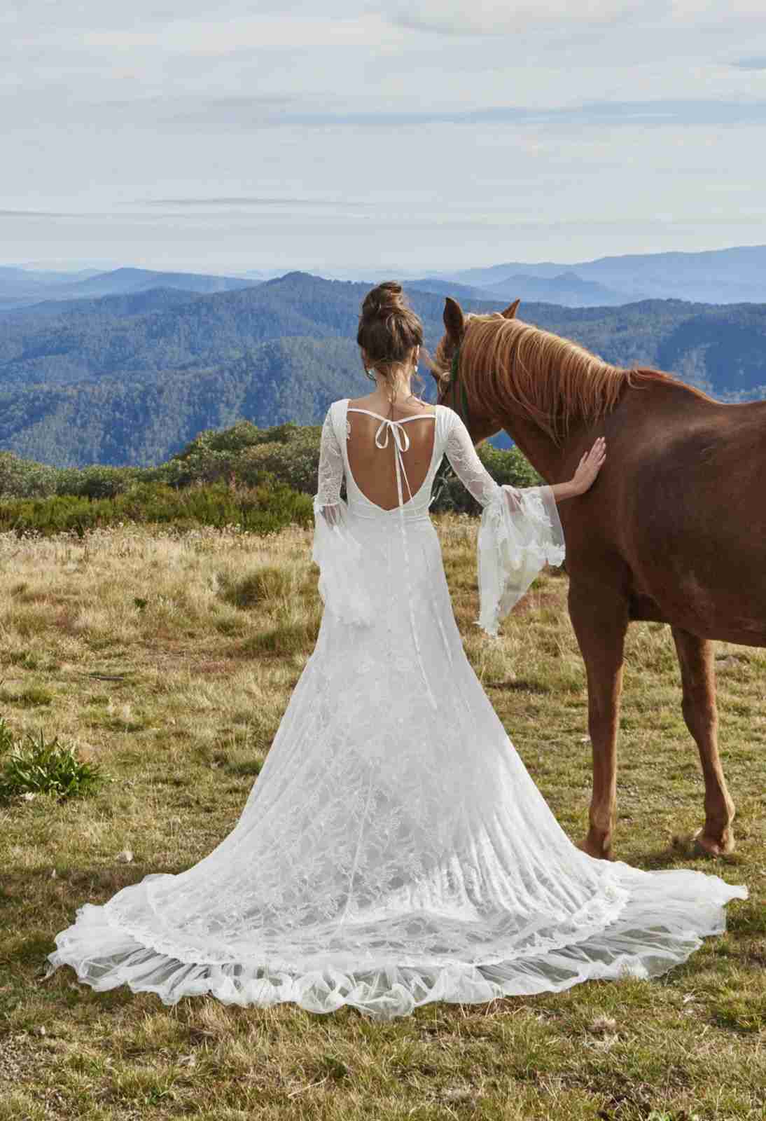 Ležérne svadobné šaty Country Look Boho Svadobný plán Svadobné šaty dlhé