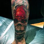 татуировка за мъже # 195 е интересна версия на модела, който може да се използва добре за обработка и нанасяне като татуировка на ръката за мъже