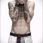 татуировка за мъже №626 - изключителна версия на модела, която може успешно да се използва за преразглеждане и прилагане като амулети за татуировки за мъже