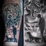 татуировка за мъже # 572 е достойна версия на картината, която може лесно да се използва за преразглеждане и да се прилага като татуировка на гърба за мъже