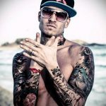 татуировка за мъже # 834 е готина версия на рисунка, която може успешно да се използва за преразглеждане и приложение като мъжки татуировки