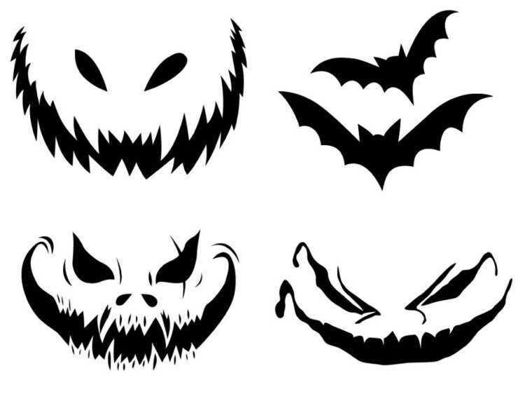 Strašidelné tekvicové šablóny na vystrihnutie a vytlačenie Halloweenu