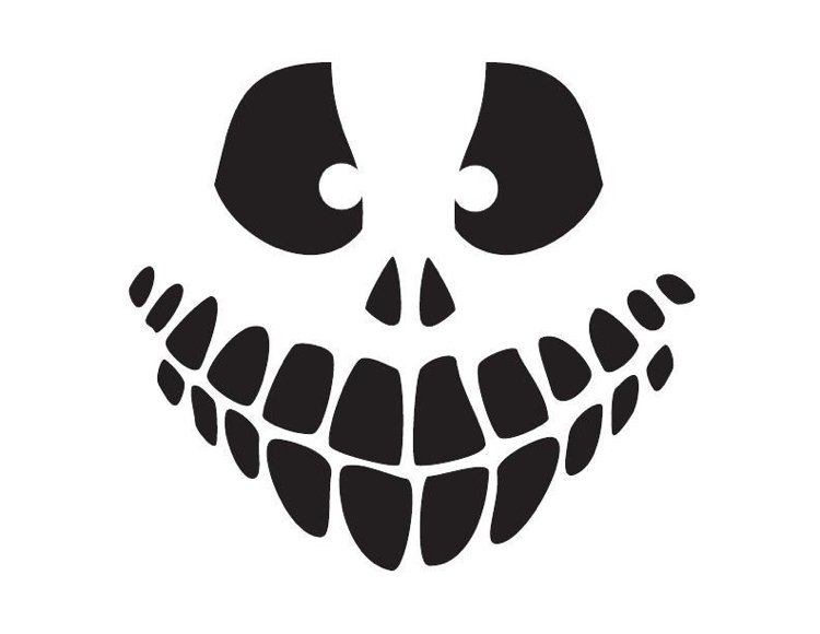 Šablóna vyrezávania halloweenskej tekvice na vytlačenie halloween
