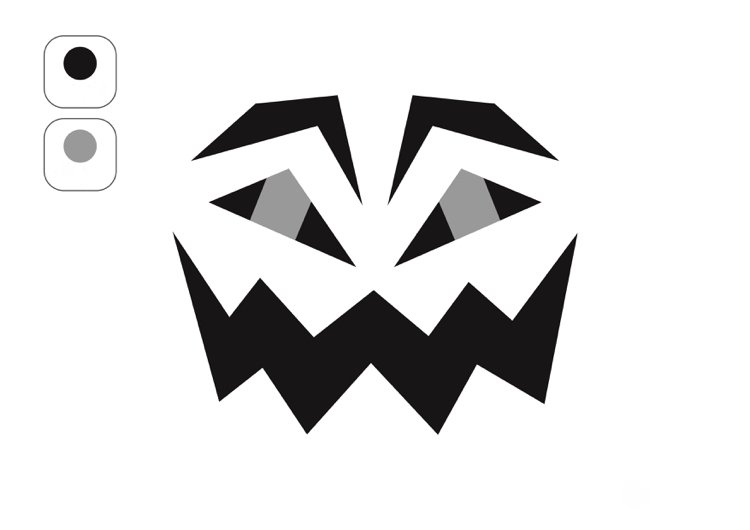 šablónu na vyrezávanie halloweenskych tekvicových tvárí