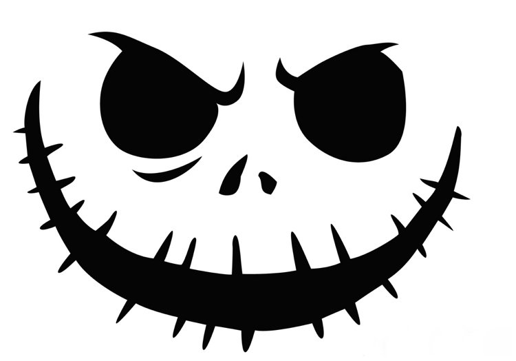 Tim Burton Jack Skellington Šablóna na vyrezávanie tekvice
