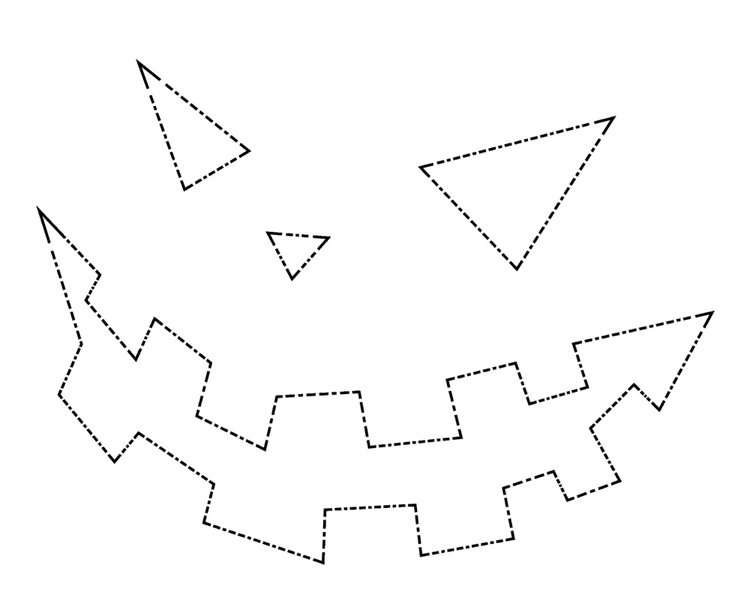 Šablóna tekvicovej tváre Jack O Lantern geometrická