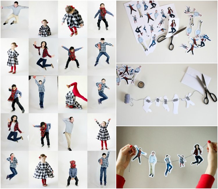 vyrobte si veselé vianočné pohľadnice a vyrobte si girlandu z fotografií